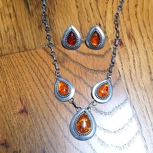 ella peter navajo amber jewelry set